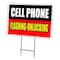 Signmission Cell Phone Flashing Un Yard & Stake outdoor plastic coroplast window, C-2436 Cell Phone Flashing Un C-2436 Cell Phone Flashing Un - alternate 1